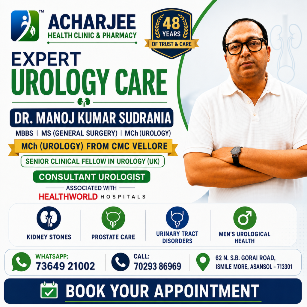 Dr. Manoj Kumar Sudrania, MCh Urologist from CMC Vellore, consulting in Asansol.